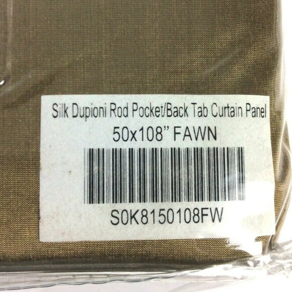 Linensource Silk Dupioni Window Curtain Panel 50x108 Fawn Rod Pocket Cotton Lini - Picture 5 of 5